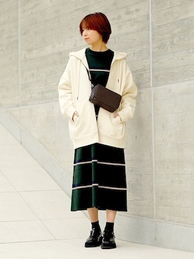 「STYLE DELI（スタイルデリ）のアイテム（パーカー）」を使った、STYELEDELIさん（レディース・157cm）の冬コーディネート