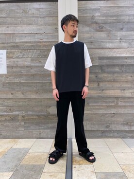 「RECOMMEND  ITEM STYLING」｜「アイテム（スラックス）」を使った、TEI YUTAさん（メンズ・176cm）の夏コーディネート