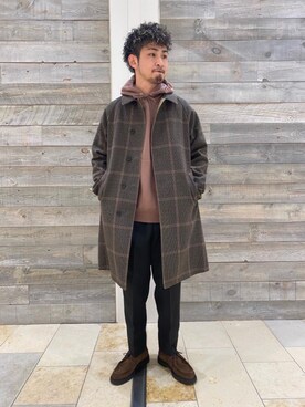 「RECOMMEND  ITEM STYLING」｜「アイテム（ステンカラーコート）」を使った、TEI YUTAさん（メンズ・176cm）の秋コーディネート