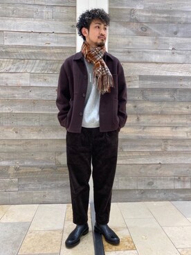 「RECOMMEND  ITEM STYLING」｜「アイテム（カバーオール）」を使った、TEI YUTAさん（メンズ・176cm）の秋コーディネート