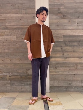 「RECOMMEND  ITEM STYLING」｜「アイテム（サンダル）」を使った、TEI YUTAさん（メンズ・176cm）の夏コーディネート