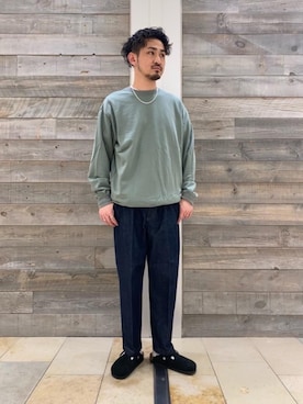 「RECOMMEND  ITEM STYLING」｜「アイテム（スウェット）」を使った、TEI YUTAさん（メンズ・176cm）の秋コーディネート