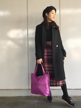 「ear PAPILLONNER（イアパピヨネ）のアイテム（その他アウター）」を使った、uchitamiさん（レディース・158cm）の秋コーディネート