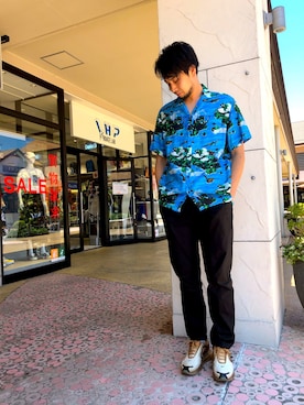 「LANVIN（ランバン）のアイテム（トップス）」を使った、ツネマツさん（メンズ・187cm）の夏コーディネート