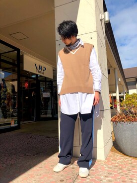 「L.H.P（エルエイチピー）のアイテム（その他トップス）」を使った、ツネマツさん（メンズ・187cm）の冬コーディネート
