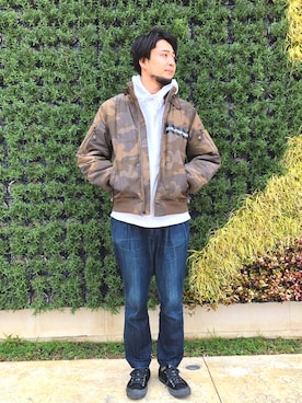 「L.H.P Private Brand（エルエイチピープライベートブランド）のアイテム（ジャケット/アウター）」を使った、ツネマツさん（メンズ・187cm）の秋コーディネート