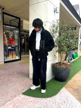 「Toironier（トワロニエ）のアイテム（ブルゾン）」を使った、ツネマツさん（メンズ・187cm）の冬コーディネート