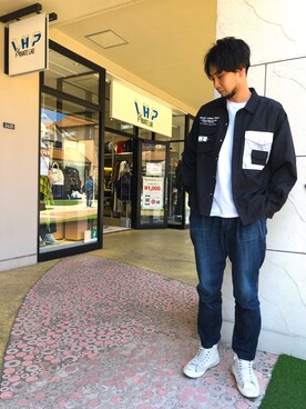 「KaneZ（ケインズ）のアイテム」を使った、ツネマツさん（メンズ・187cm）の春コーディネート