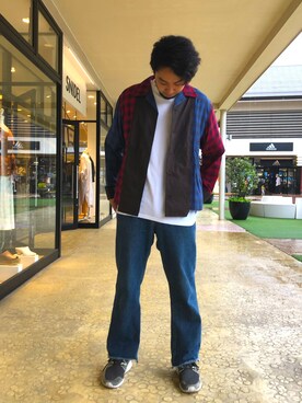 「blackweirdos」｜ツネマツさん（メンズ・187cm）の春コーディネート