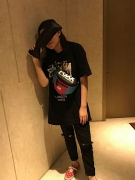 「hypebeast」｜YAMさん（レディース・161cm）の夏コーディネート