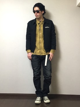 「challenger」｜「アイテム（ブルゾン）」を使った、たけまるさん（メンズ・184cm）の冬コーディネート