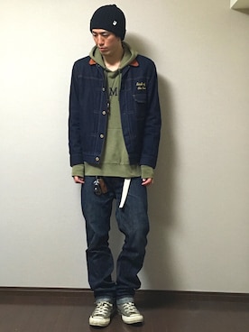「ゆるカジ」｜「アイテム（アクセサリー）」を使った、たけまるさん（メンズ・184cm）の春コーディネート