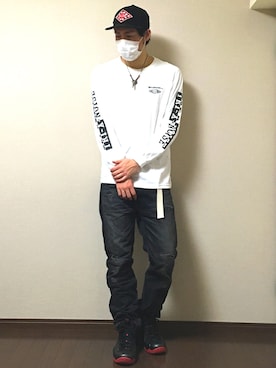 「challenger」｜「アイテム（アクセサリー）」を使った、たけまるさん（メンズ・184cm）の春コーディネート