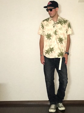 「challenger」｜「アイテム（アクセサリー）」を使った、たけまるさん（メンズ・184cm）の夏コーディネート