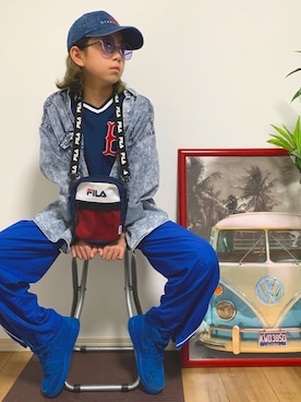 「FILA（フィラ）のアイテム（ショルダーバッグ）」を使った、na___chi.0612さん（キッズ・135cm）の春コーディネート