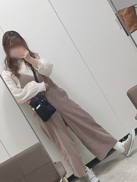 「w closet」｜「アイテム（オールインワン・サロペット）」を使った、haruさん（レディース・162cm）の春コーディネート