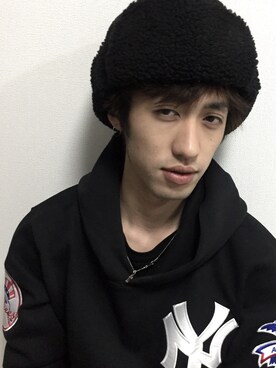 「アイテム（ハット）」を使った、MINX銀座二丁目店  橋口　建太さん（メンズ・173cm）の冬コーディネート