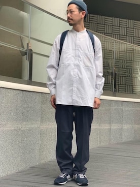 「BRIEFING（ブリーフィング）のアイテム（バッグ）」を使った、中田 直宏さん（メンズ・171cm）の秋コーディネート