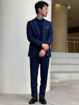 「タッセルローファー」｜「アイテム（財布/小物）」を使った、中田 直宏さん（メンズ・171cm）の秋コーディネート