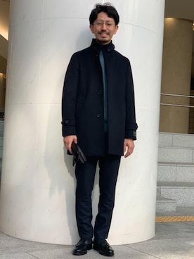 「タートルネックカットソー」｜「アイテム（その他アウター）」を使った、中田 直宏さん（メンズ・171cm）の秋コーディネート