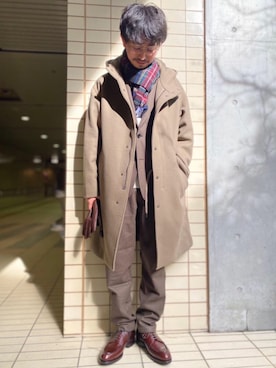 「ジョンストンズ」｜中田 直宏さん（メンズ・171cm）の冬コーディネート