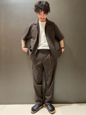 「ブラウンカラー」｜中田 直宏さん（メンズ・171cm）の夏コーディネート