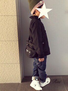 「BREEZE（ブリーズ）のアイテム（MA-1）」を使った、Ruiさん（キッズ・110cm）の秋コーディネート