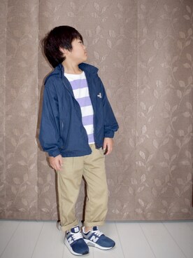 「こども ビームス（コドモビームス）のアイテム（ナイロンジャケット）」を使った、Ruiさん（キッズ・110cm）の春コーディネート