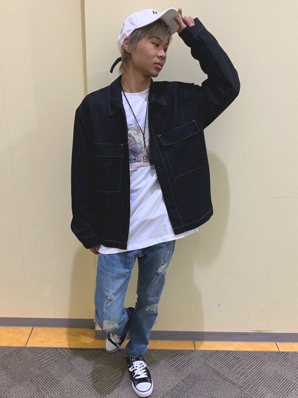 「おしゃれさんと繋がりたい、シンプル、いいね、save、フォローお願いします🤑、ブラック、セットアップ、キレイめ、コンファーム、低身長、アウター、#春コーデ」｜「ConfirmのConfirm / コンファーム PE CPOジャケット（その他アウター、ブラック系）」を使った、poticodeさん（メンズ・167cm）の冬コーディネートの1枚目の写真