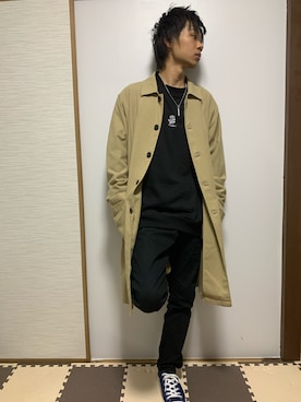 「アイテム（ステンカラーコート）」を使った、poticodeさん（メンズ・167cm・20代）の冬コーディネート