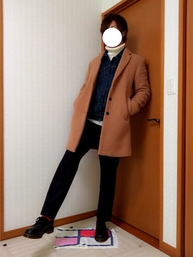 「正月」｜「アイテム（チェスターコート）」を使った、reiさん（メンズ・176cm）の冬コーディネート