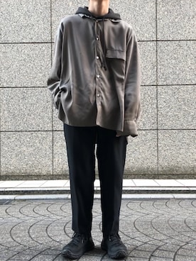 「AURALEE（オーラリー）の【AURALEE】ビッグ スウェットパーカー MEN（パーカー）」を使った、Namoriさん（メンズ・171cm）の春コーディネート