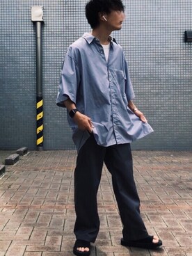 「アイテム（チノパンツ）」を使った、Namoriさん（メンズ・170cm・20代）の夏コーディネート