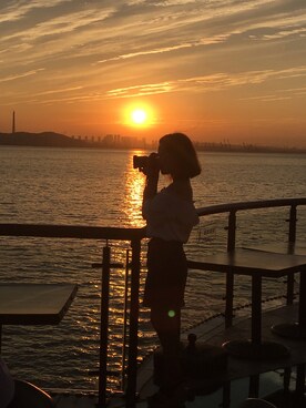 「Ungrid（アングリッド）のアイテム（チューブトップ）」を使った、乐乐乐姑娘さん（レディース・162cm）の夏コーディネート