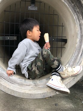 「Right-on（ライトオン）のアイテム（スウェット）」を使った、maaaさん（キッズ・110cm）の春コーディネート