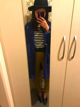 「ベルイエロー」｜「アイテム（その他アウター）」を使った、MISAKIさん（レディース・155cm）の春コーディネート