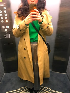 「みどり」｜「アイテム（トレンチコート）」を使った、MISAKIさん（レディース・155cm）の春コーディネート