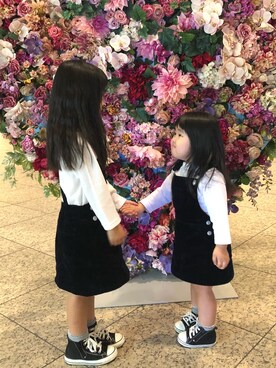 「5歳」｜「アイテム（ジャンパースカート）」を使った、yuuuno☆さん（キッズ・110cm）の秋コーディネート
