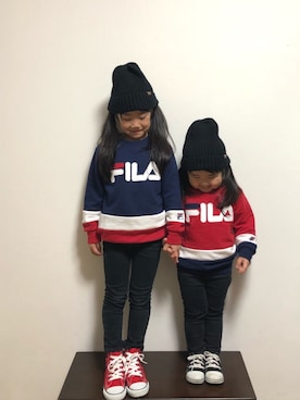 「FILA（フィラ）のアイテム（スウェット）」を使った、yuuuno☆さん（キッズ・110cm）の秋コーディネート