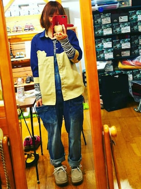 「にらめっこーで」｜「アイテム（オールインワン・サロペット）」を使った、yasuyoさん（レディース・158cm）の冬コーディネート