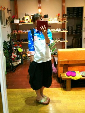 「にらめっこーで」｜「アイテム（その他）」を使った、yasuyoさん（レディース・158cm）の春コーディネート