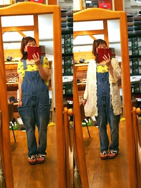 「Ne-net（ネネット）のアイテム（サロペット/オーバーオール）」を使った、yasuyoさん（レディース・158cm）の夏コーディネート