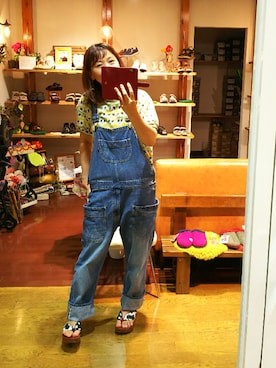 「にゃー」｜「アイテム（オールインワン・サロペット）」を使った、yasuyoさん（レディース・158cm）の夏コーディネート