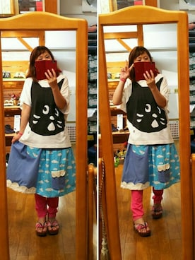 「NIRAME.CO（ニラメッコ）のアイテム（スカート）」を使った、yasuyoさん（レディース・158cm）の夏コーディネート