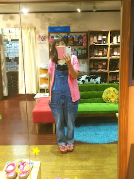 「Ne-net（ネネット）のアイテム（サロペット/オーバーオール）」を使った、yasuyoさん（レディース・158cm）の夏コーディネート