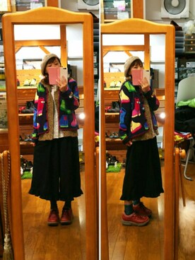 「Ne-net（ネネット）のネルストライプ②（シャツ/ブラウス）」を使った、yasuyoさん（レディース・158cm）の秋コーディネート