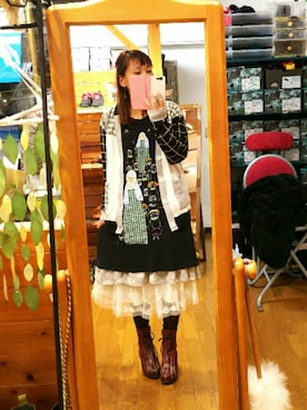 「にらめっこーで」｜「アイテム（ワンピース/ドレス）」を使った、yasuyoさん（レディース・158cm）の秋コーディネート
