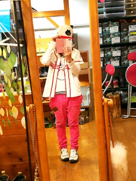 「にゃー（ニャー）のアイテム（帽子）」を使った、yasuyoさん（レディース・158cm）の冬コーディネート