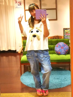 「Ne-net（ネネット）のアイテム（サロペット/オーバーオール）」を使った、yasuyoさん（レディース・158cm）の夏コーディネート