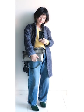 「アイテム（ボディバッグ/ウエストポーチ、シルバー系）」を使った、yukino_yucchinoさん（レディース・151cm）の秋コーディネート